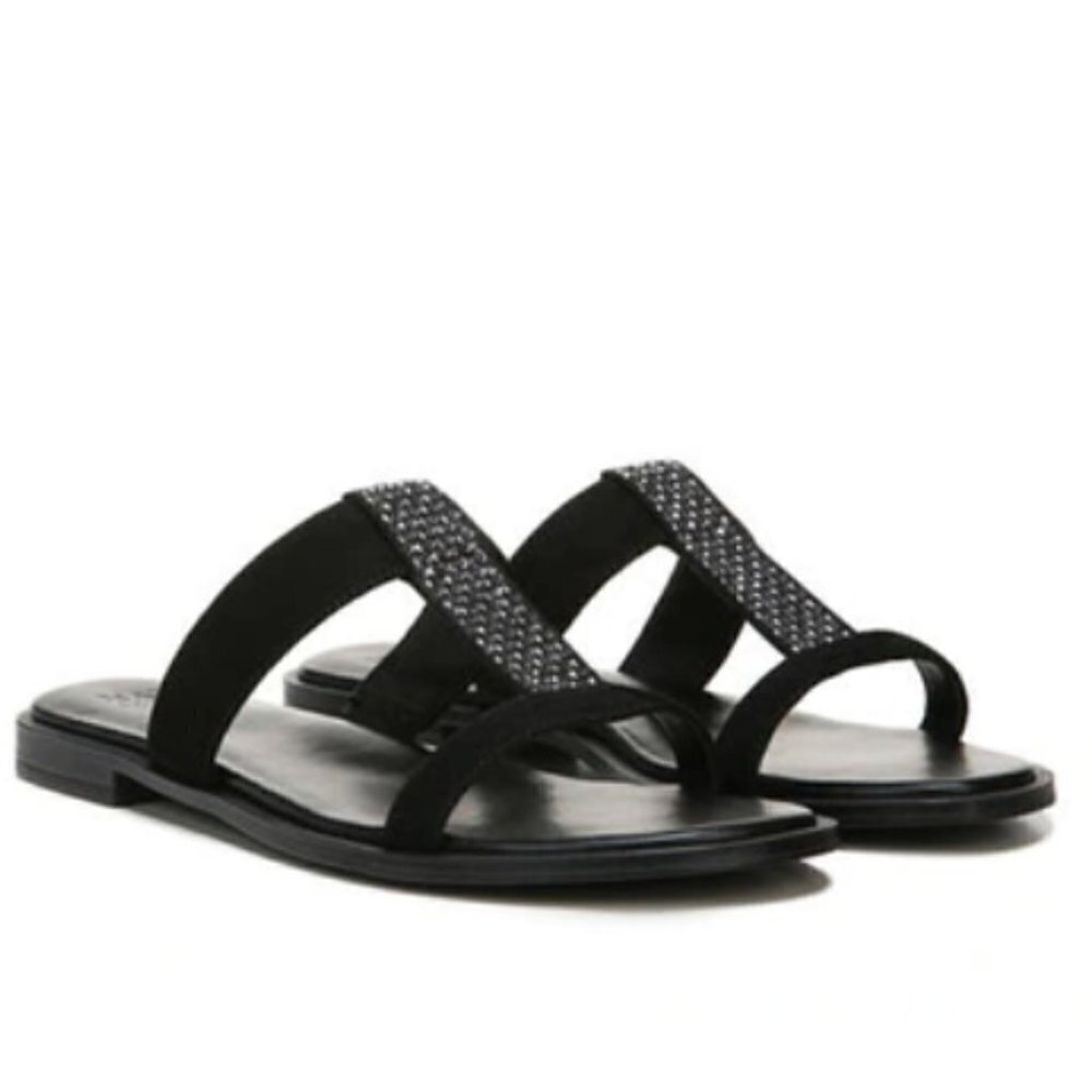 Naturalizer Womens Farica Embellished Flats Slide Sandals